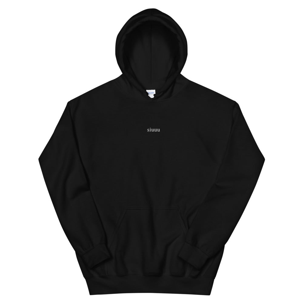 Siuuu Embroidered Black Hoodie